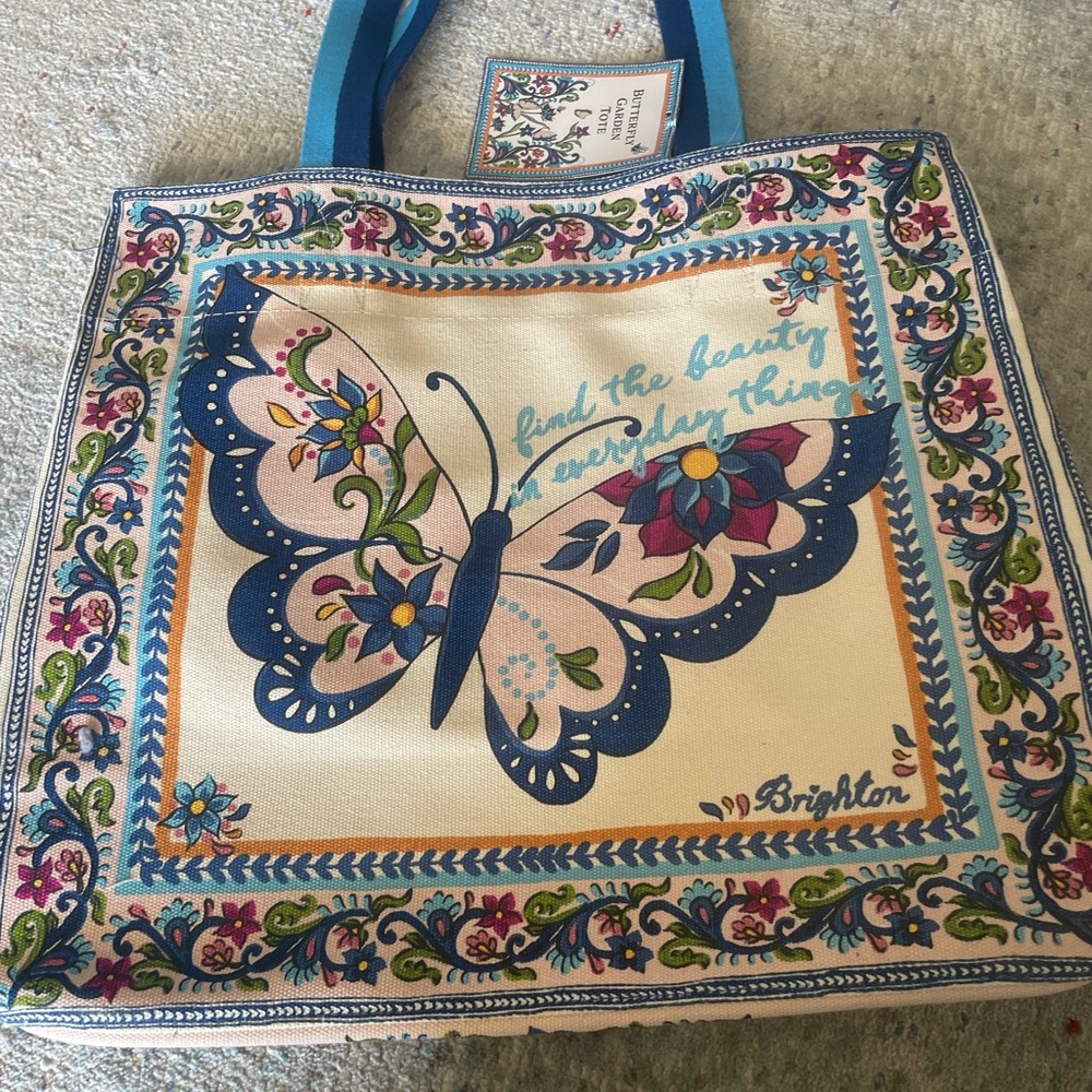 Brighton Blue and Cream Butterfly Tote